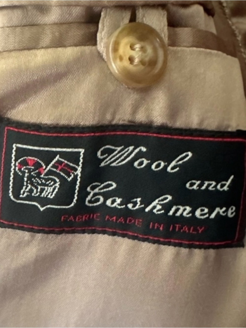 Battaglia Camel Cashmere Blend Top Coat Men’s Large Made in Italy Wool Overcoat - Picture 5 of 6